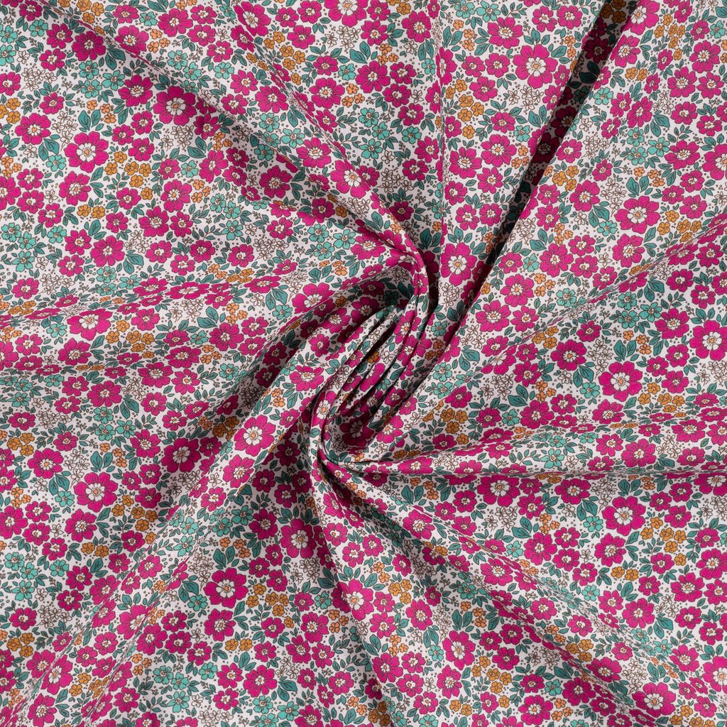 Baumwoll Voile Blütenmeer - fuchsia
