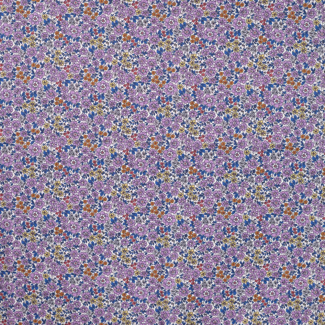 Baumwoll Voile Blütenmeer - fliederlila