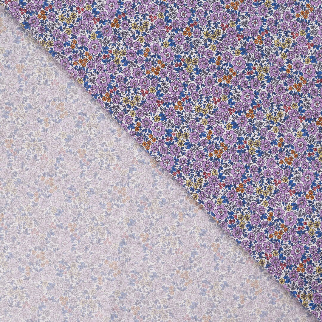 Baumwoll Voile Blütenmeer - fliederlila