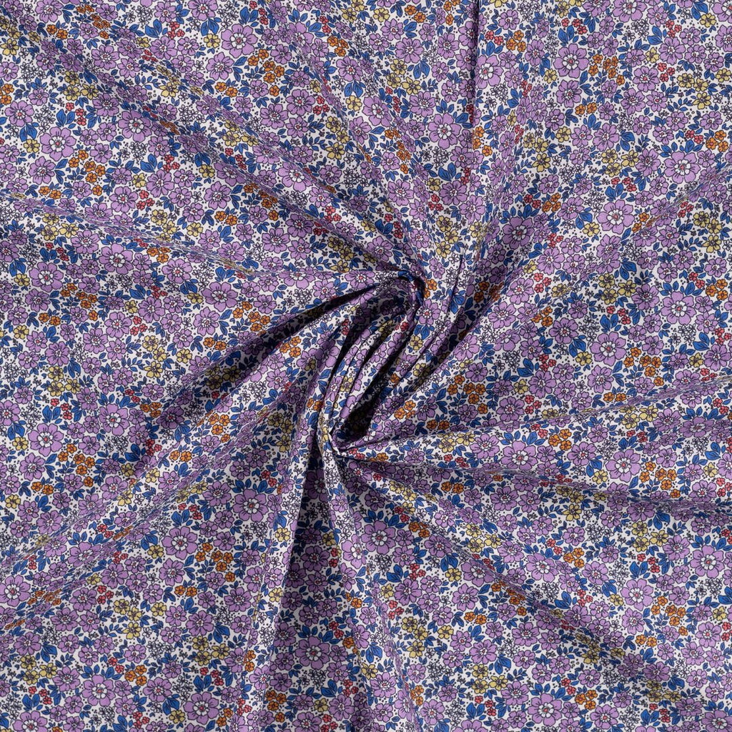 Baumwoll Voile Blütenmeer - fliederlila