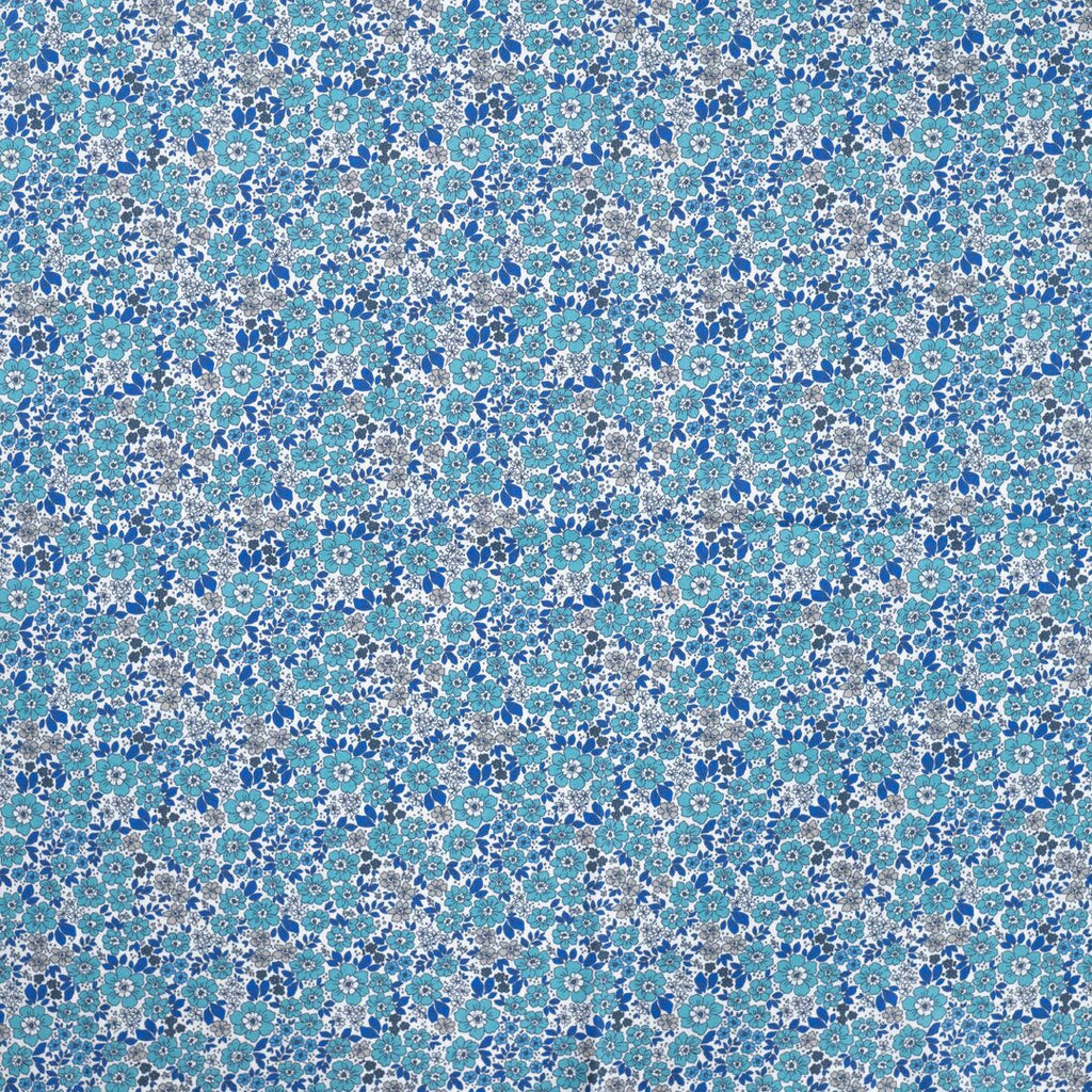 Baumwoll Voile Blütenmeer - blau