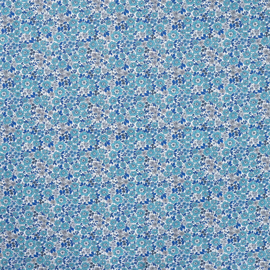 Baumwoll Voile Blütenmeer - blau