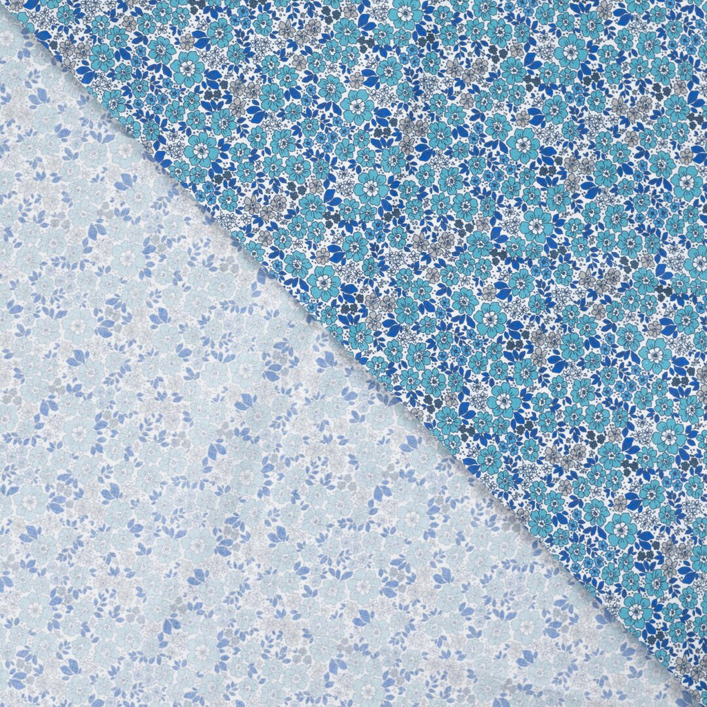 Baumwoll Voile Blütenmeer - blau