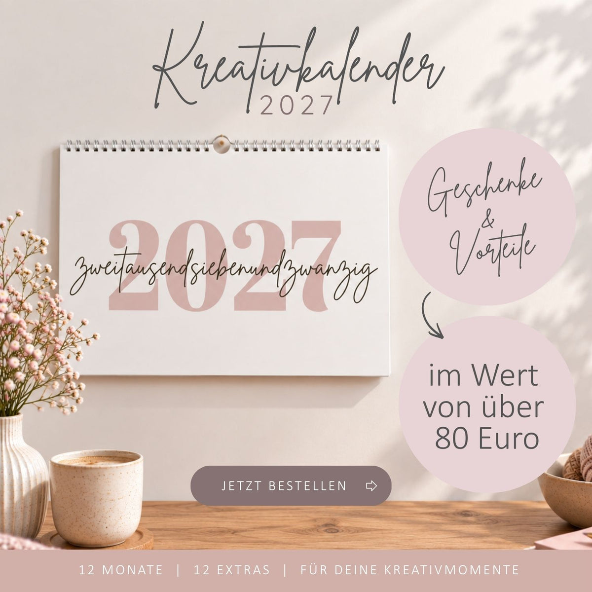 Kreativkalender 2027 - ein ganzes Jahr Nähen, Stricken & Extras