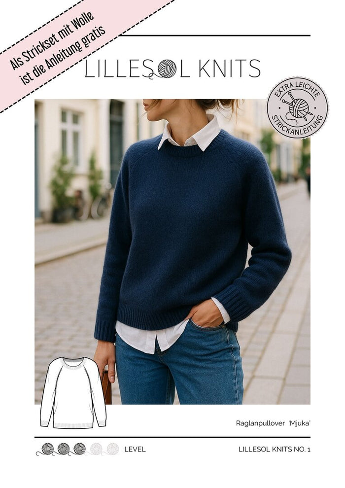 Strickanleitung lillesol knits No.1 Raglanpullover "Mjuka"
