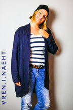 Designbeispiel: lillesol women No.46 LongCardigan Schalkragen