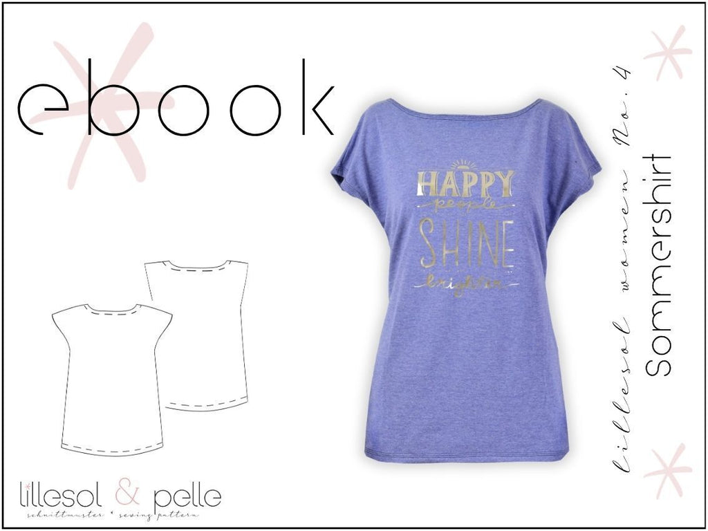 Ebook / Schnittmuster lillesol women No.4 Sommershirt *mit Video-Nähanleitung*