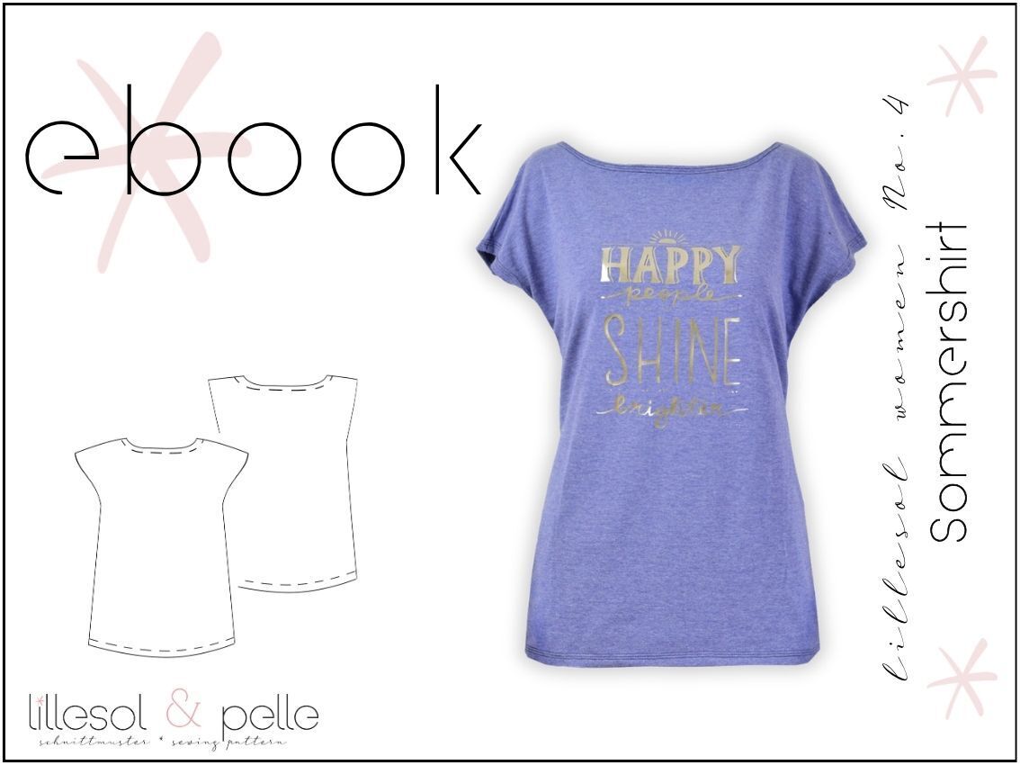 Ebook / Schnittmuster lillesol women No.4 Sommershirt *mit Video-Nähanleitung*