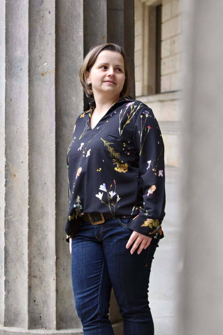 Designbeispiel: lillesol women No.70 Blusenshirt & Kleid "Kaia" mit Video-Nähanleitung
