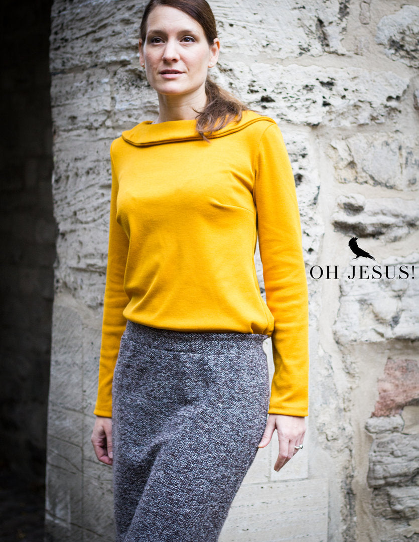 Designbeispiel: lillesol women No.47 Shirt mit Uboot-Kragen