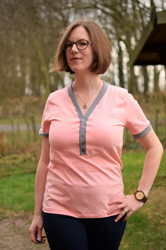 Designbeispiel: lillesol women No.53 Shirt mit Knopfleiste