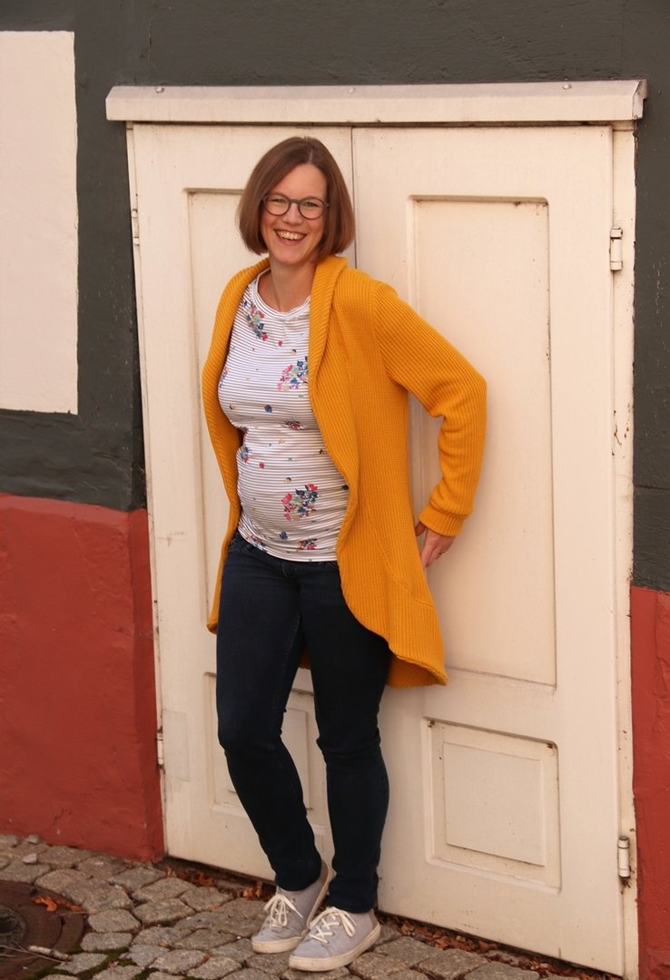 Designbeispiel: lillesol women No.46 LongCardigan Schalkragen