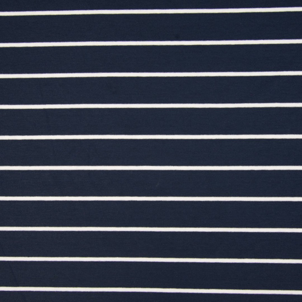Viskose Jersey gestreift navy/weiß breit *Videovorstellung*
