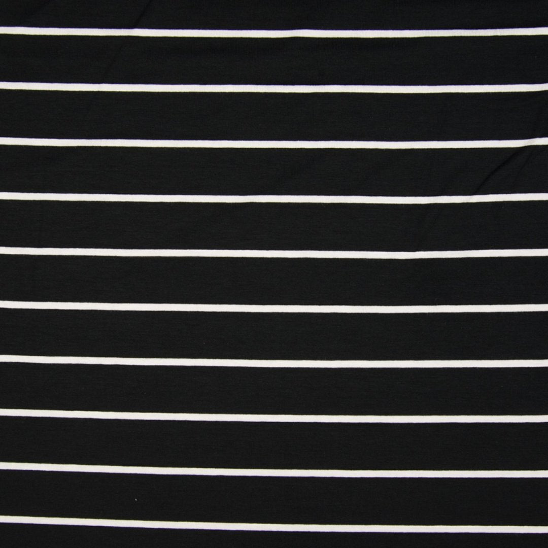 Viskose Jersey gestreift schwarz/weiß breit *Videovorstellung*