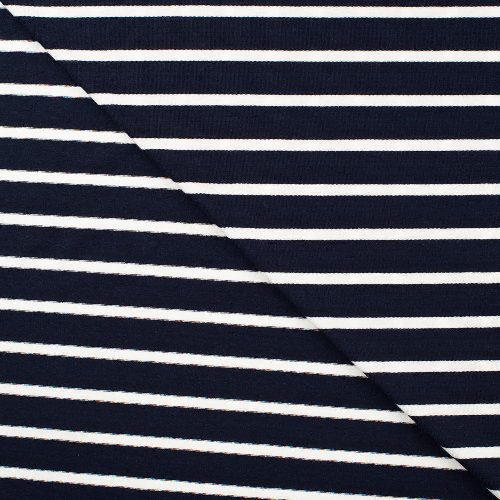 Viskose Jersey gestreift navy/weiß mittel