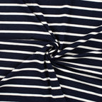 Viskose Jersey gestreift navy/weiß mittel