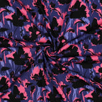 Viskose Stretch Twill "Punk Flowers" - blau