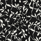 Viskose "Leaves" - schwarz/weiß