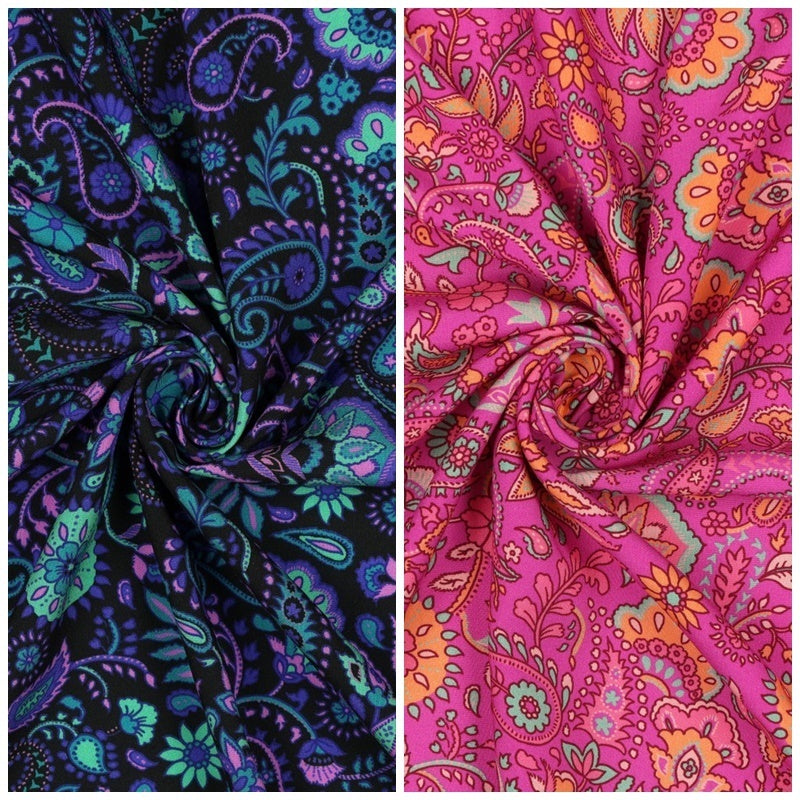 Viskose "Paisley" - schwarz (LENZING™ ECOVERO™)