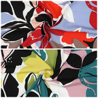 Viskose Blüten - altrosa/grün (LENZING™ ECOVERO™) - Reststück 1,5M