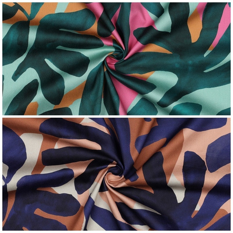 Baumwoll Satin "exotic" - grün