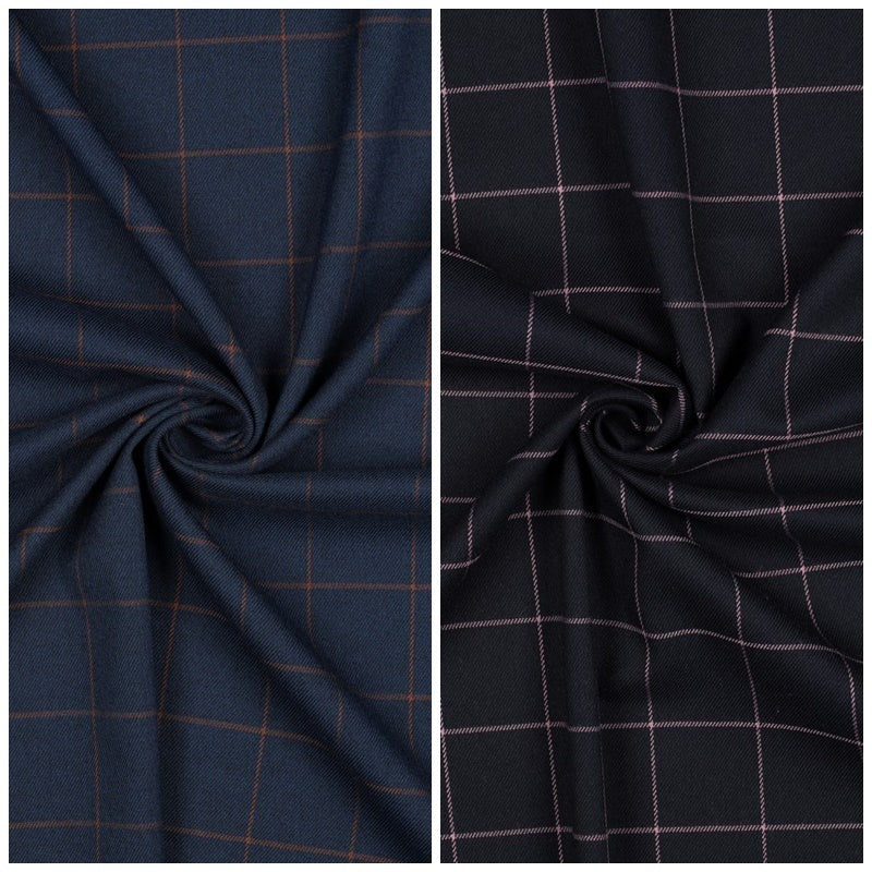 Viskosegemisch "Check" - navy/pink
