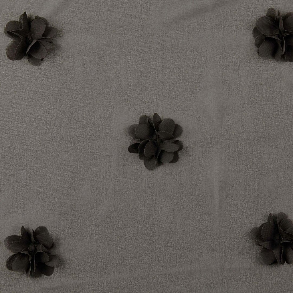 Chiffon 3D Blüten - schwarz