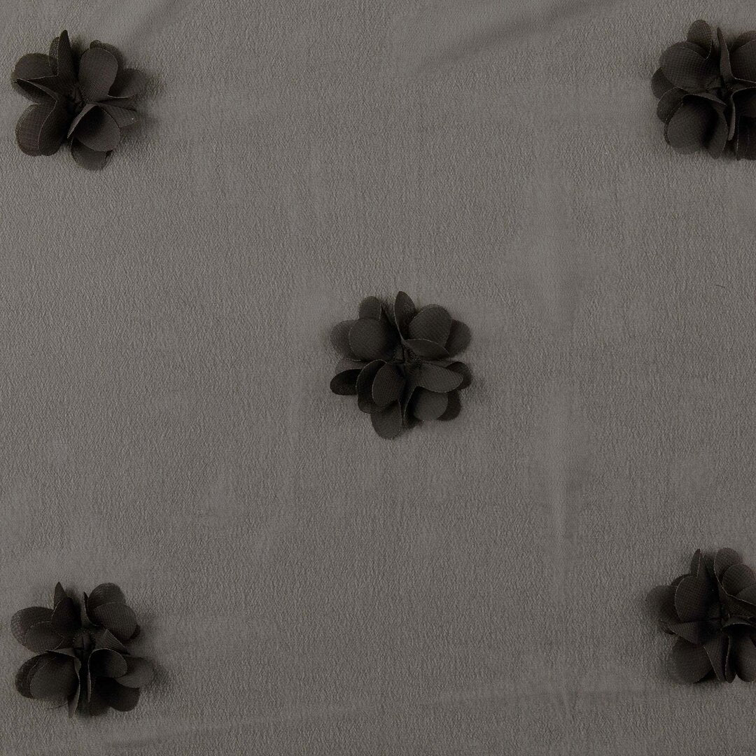 Chiffon 3D Blüten - schwarz