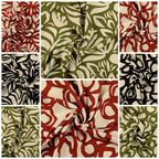 Viskose Leinen floral - schwarz