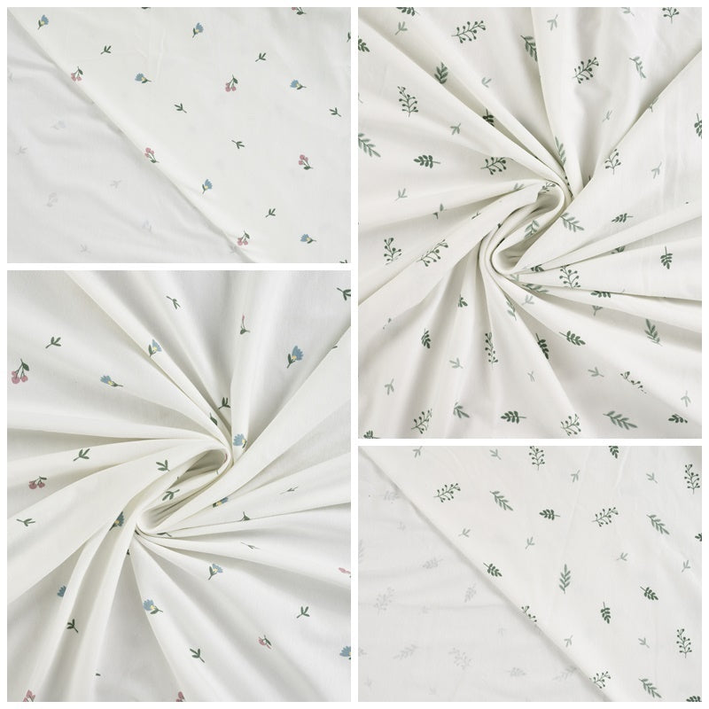 Jersey "Leaves" - ecru/pastell