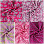 Baumwoll Voile "Flowers" - helllrosa/gelb