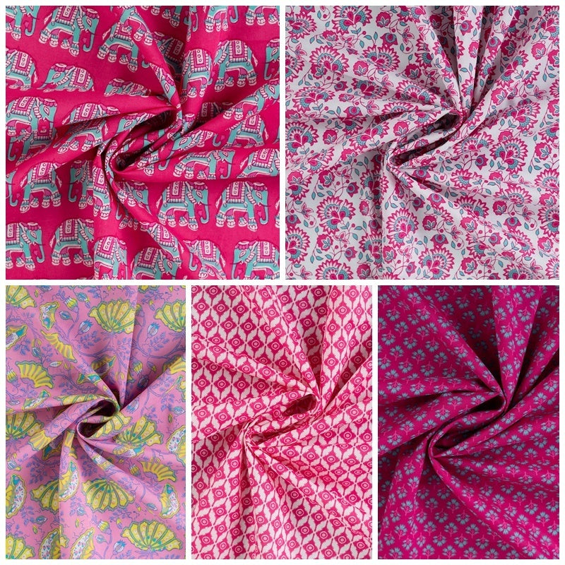 Baumwoll Voile "Flowers" - helllrosa/gelb