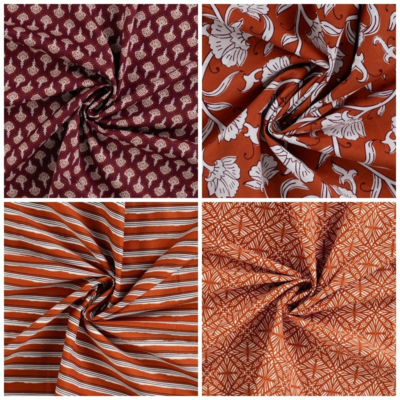 Baumwoll Voile "Flowers" - weiß/braun