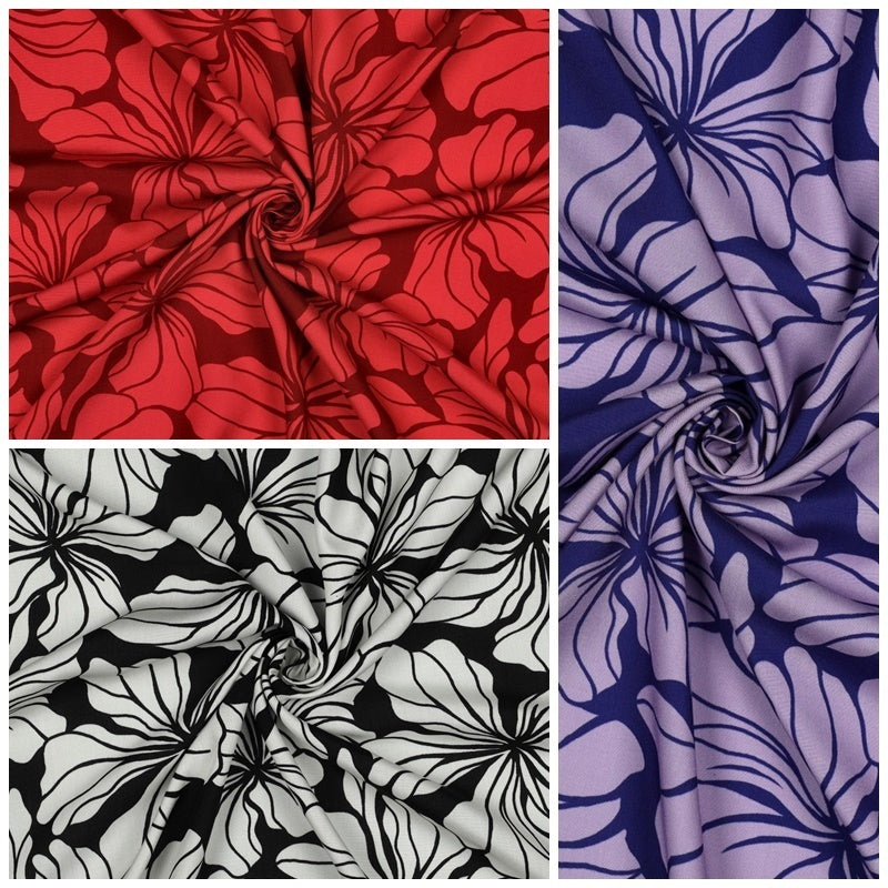 Viskose "floral" - purple