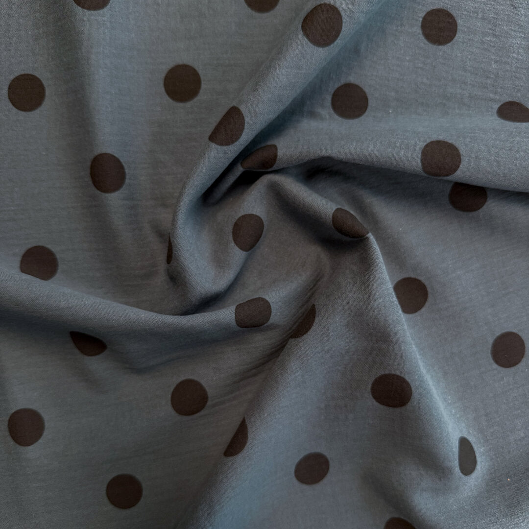 Musselin/Double Gauze "Polka Dots" - Eigenproduktion l&p - rauchblau