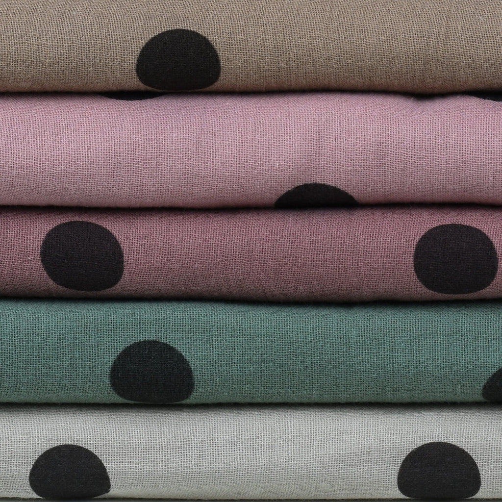 Musselin/Double Gauze "Polka Dots" - Eigenproduktion l&p - beere