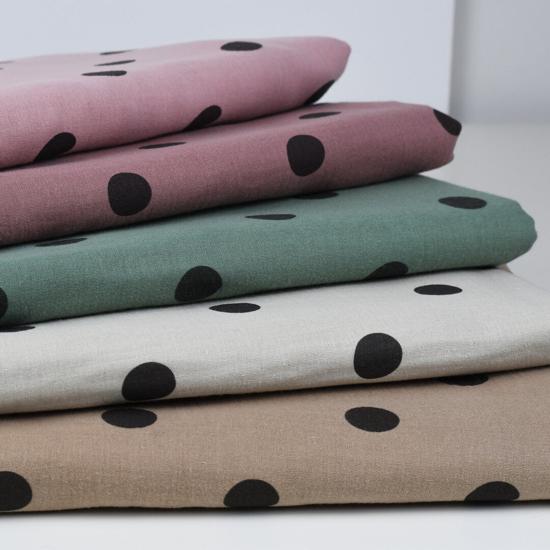 Musselin/Double Gauze "Polka Dots" - Eigenproduktion l&p - beere