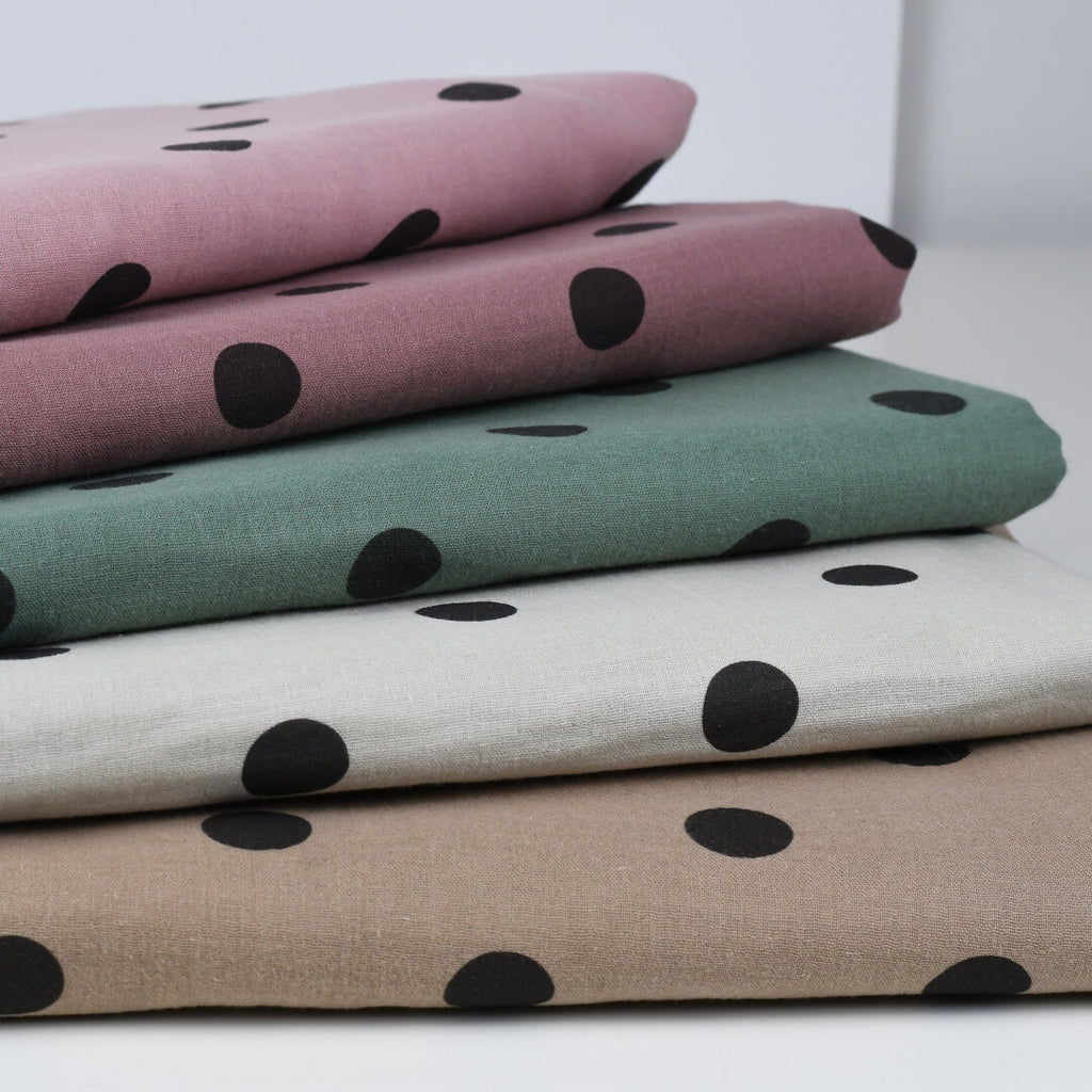 Musselin/Double Gauze "Polka Dots" - Eigenproduktion l&p - dunkel Sandbeige