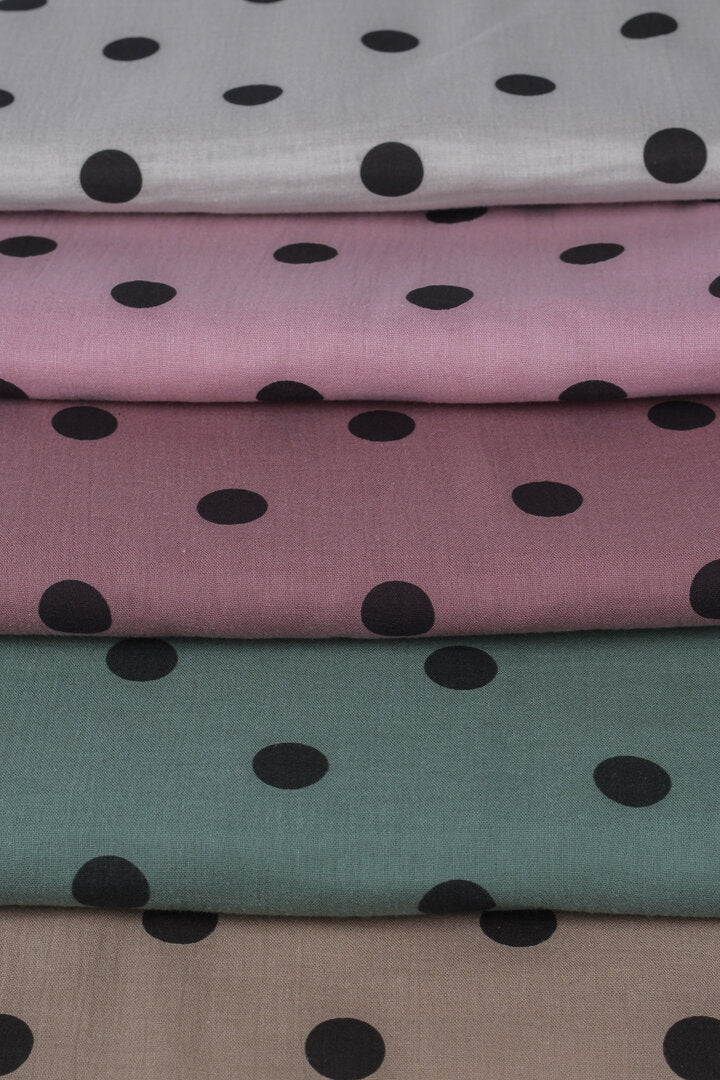 Musselin/Double Gauze "Polka Dots" - Eigenproduktion l&p - dunkel Sandbeige