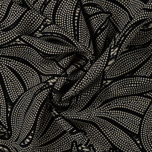 Viskose Twill Leaves - Polkadots & snake schwarz/sand (ECOVERO™)