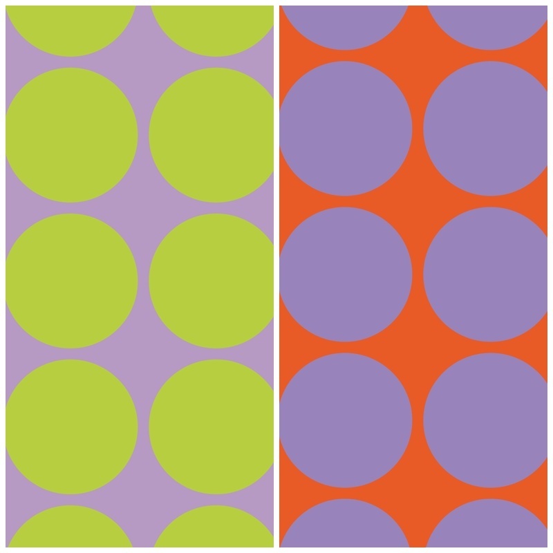 French Terry Punkte - lavendel/lime