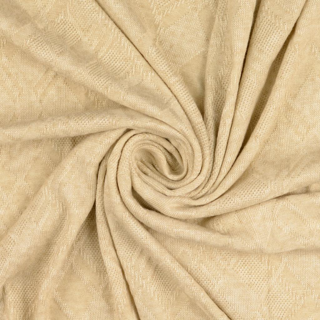 Jacquard Strick melange - natur - Reststück 1,7m