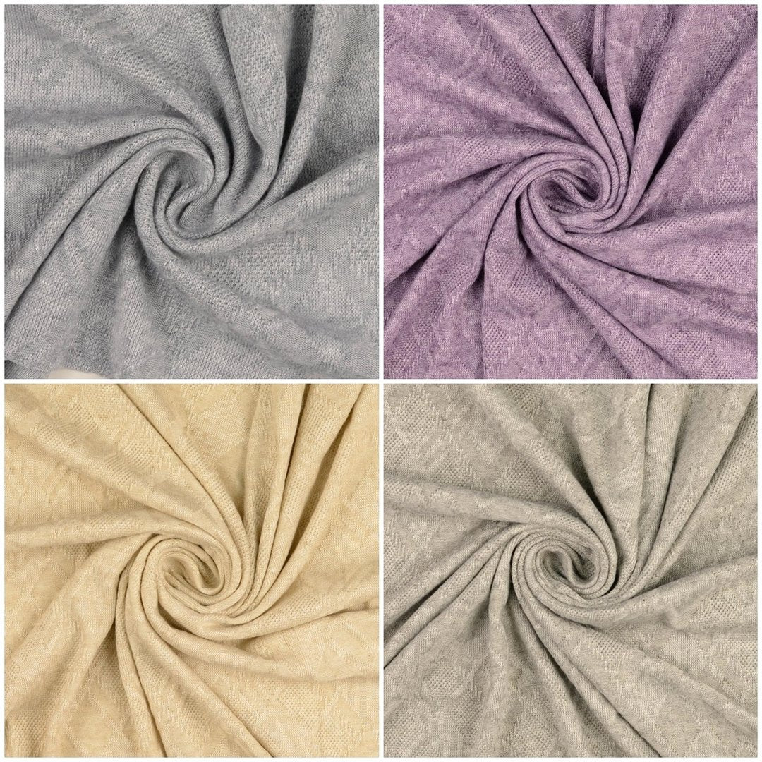 Jacquard Strick melange - natur - Reststück 1,7m