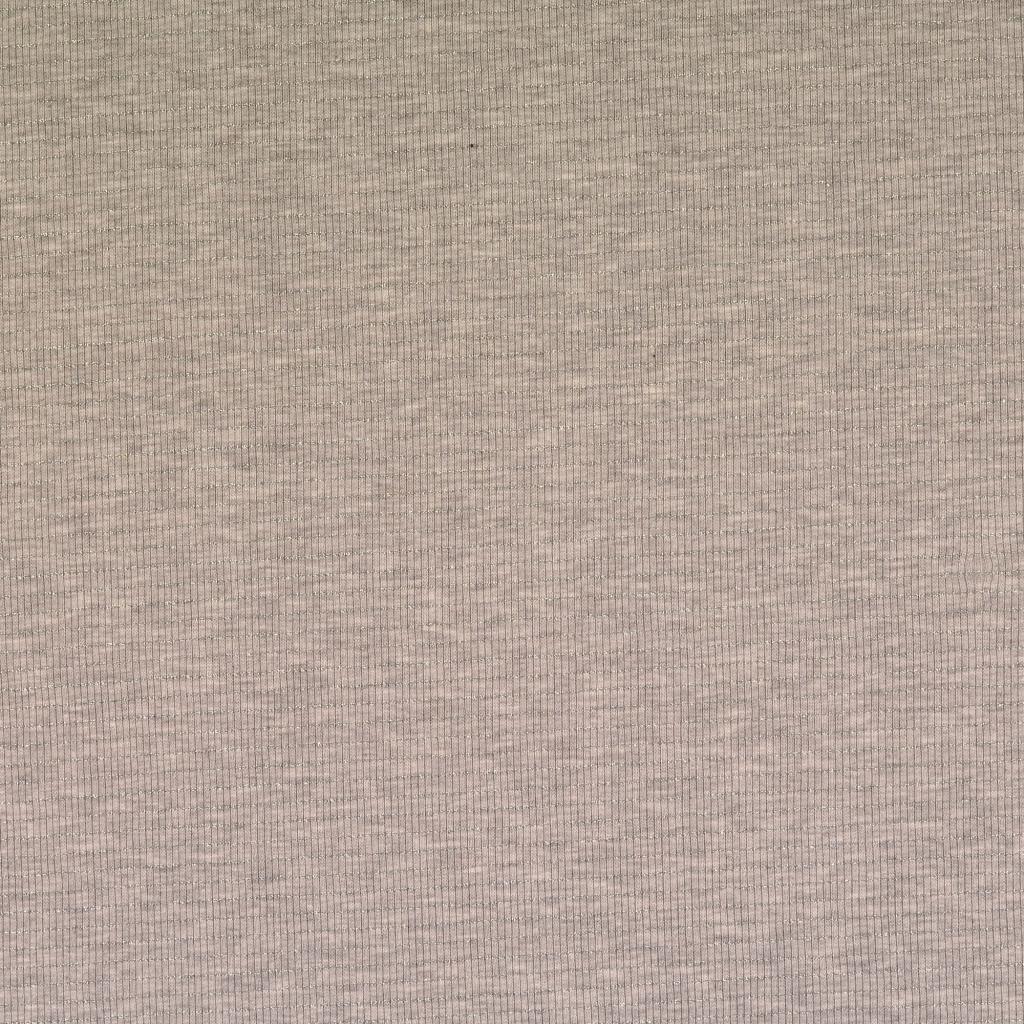 Rippjersey Streifen Glitzer - hellgrau/silber - Reststück 1,9M
