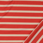 Viskose-Rippjersey Streifen - rot/offwhite