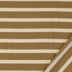 Viskose-Rippjersey Streifen - hellbraun/offwhite