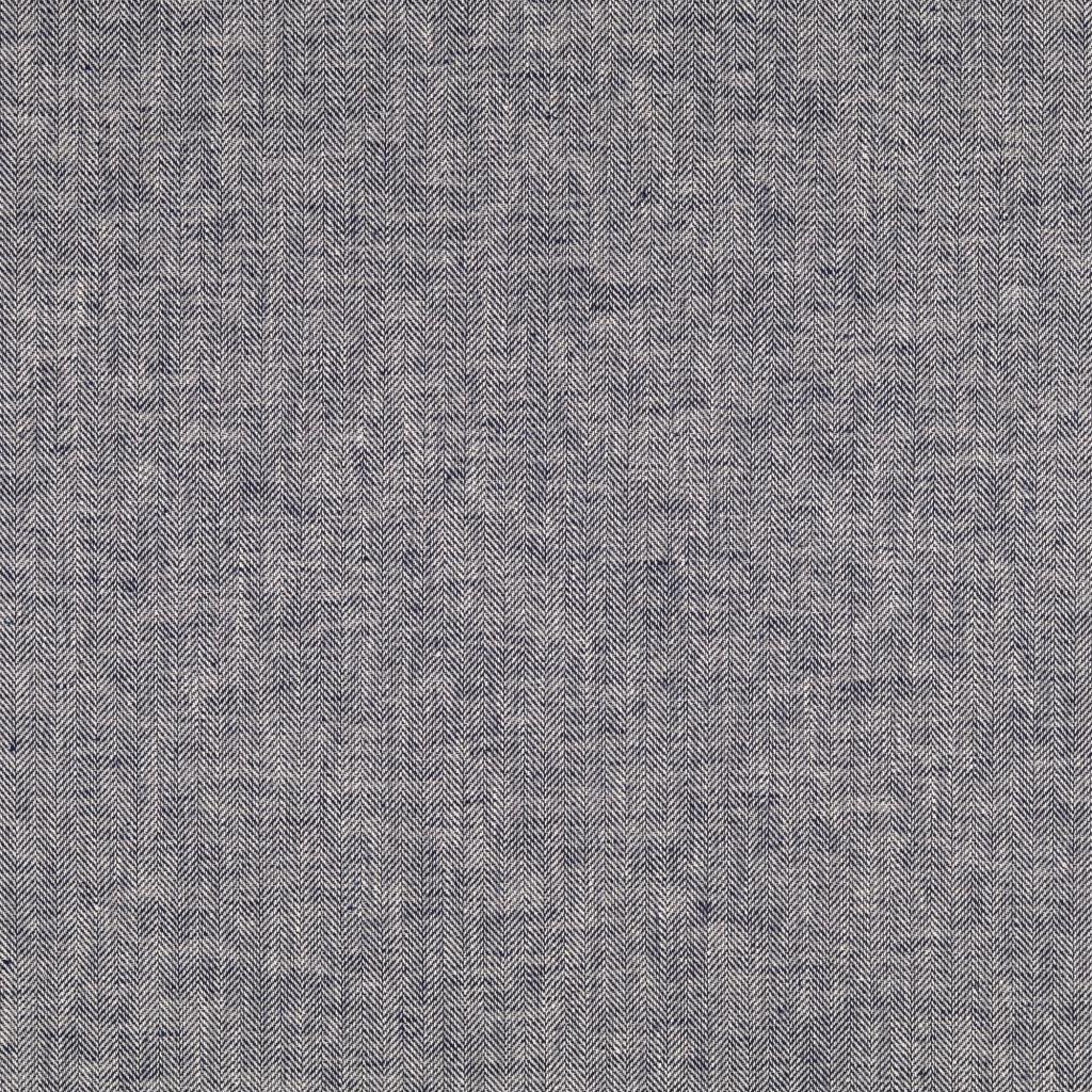 Leinen-Baumwolle fischgrät - navy