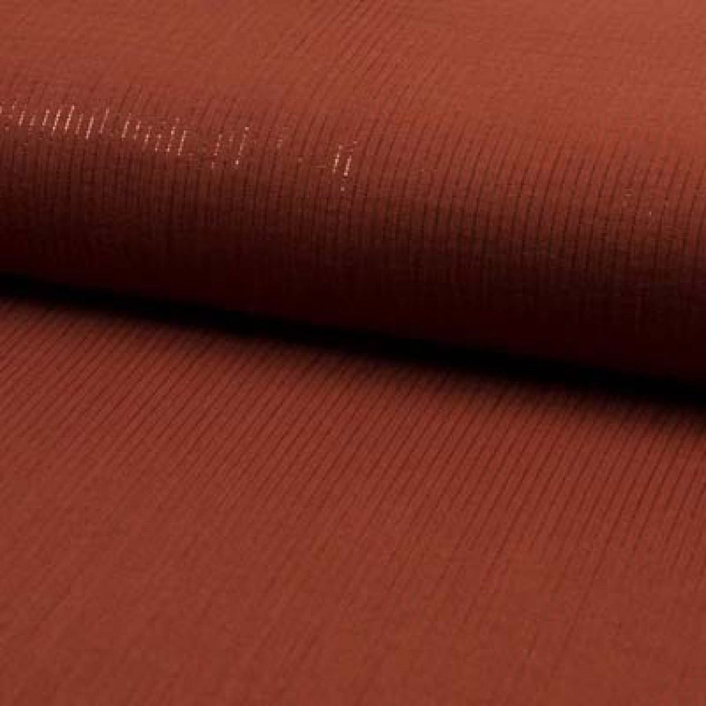 Musselin/Double Gauze Lurex Streifen - rost
