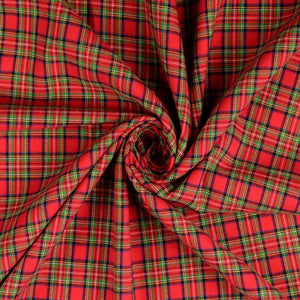 Baumwoll-Flanell Karos - rot klein - Reststück 1,7M