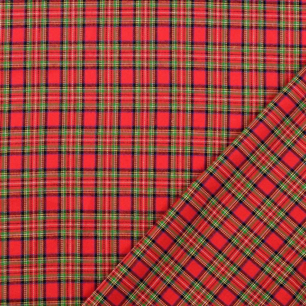 Baumwoll-Flanell Karos - rot klein - Reststück 1,7M